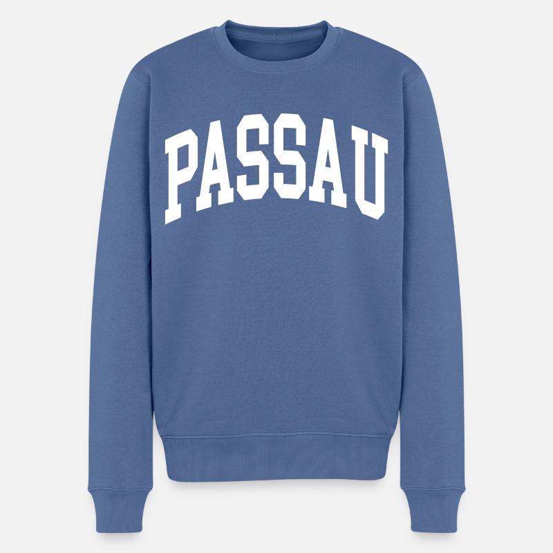 Passau - Männer Premium Bio Pullover - Taubenblau