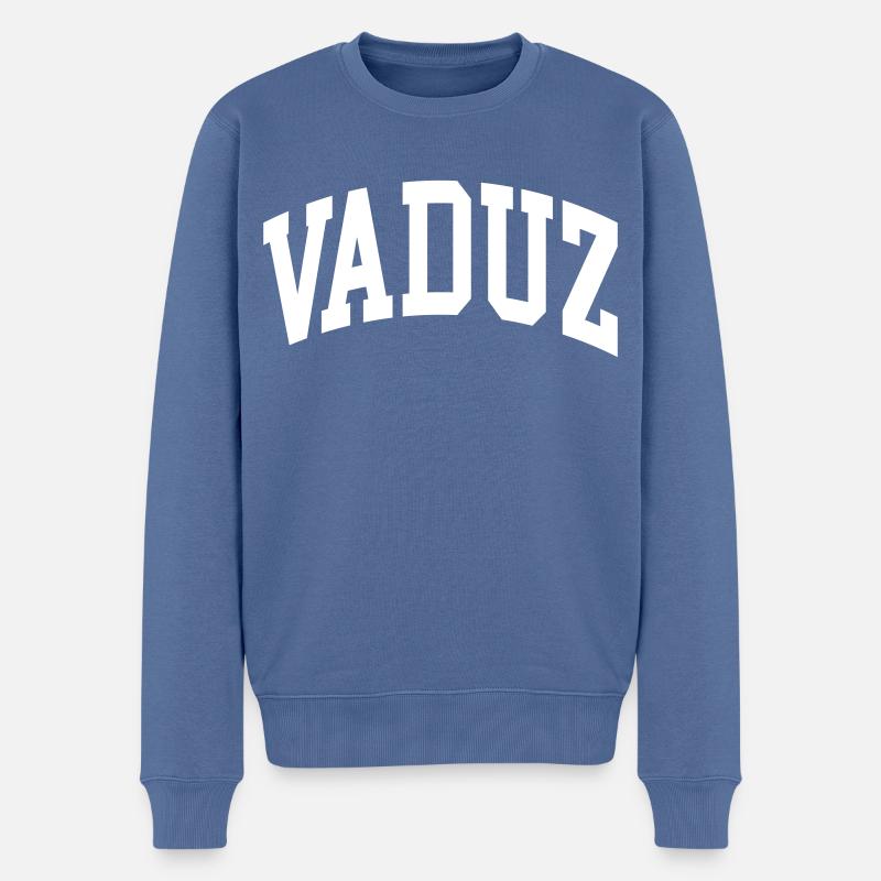 Vaduz - Männer Premium Bio Pullover - Taubenblau