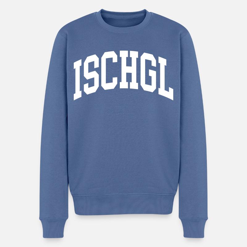 Ischgl - Männer Premium Bio Pullover - Taubenblau