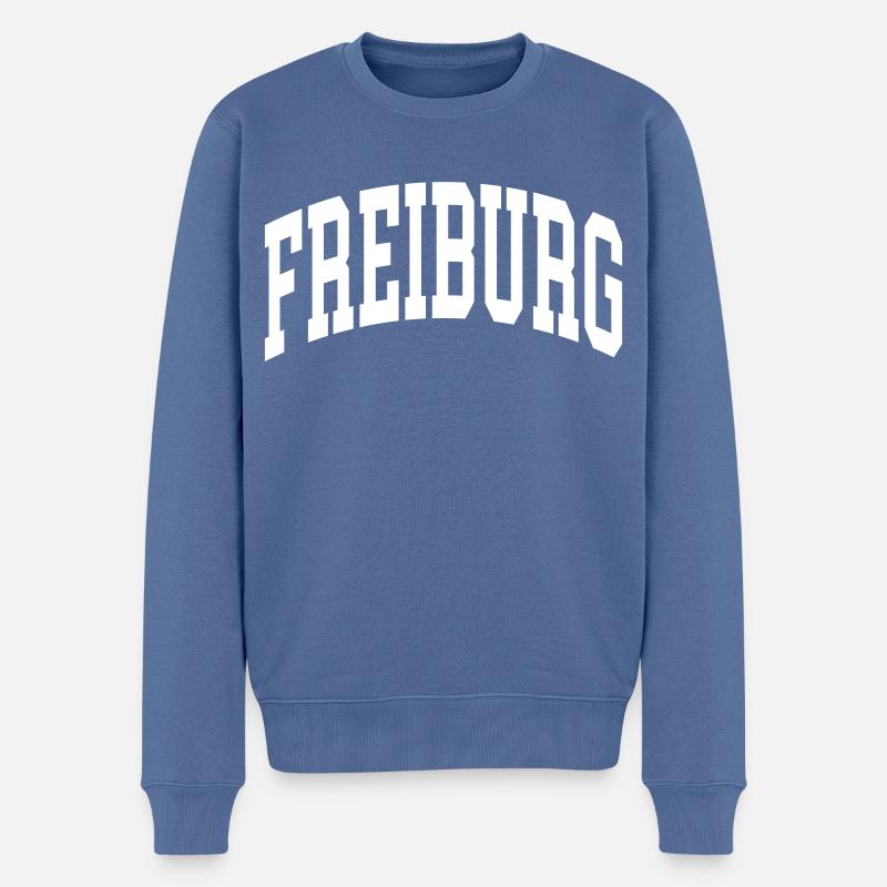 Freiburg - Männer Premium Bio Pullover - Taubenblau