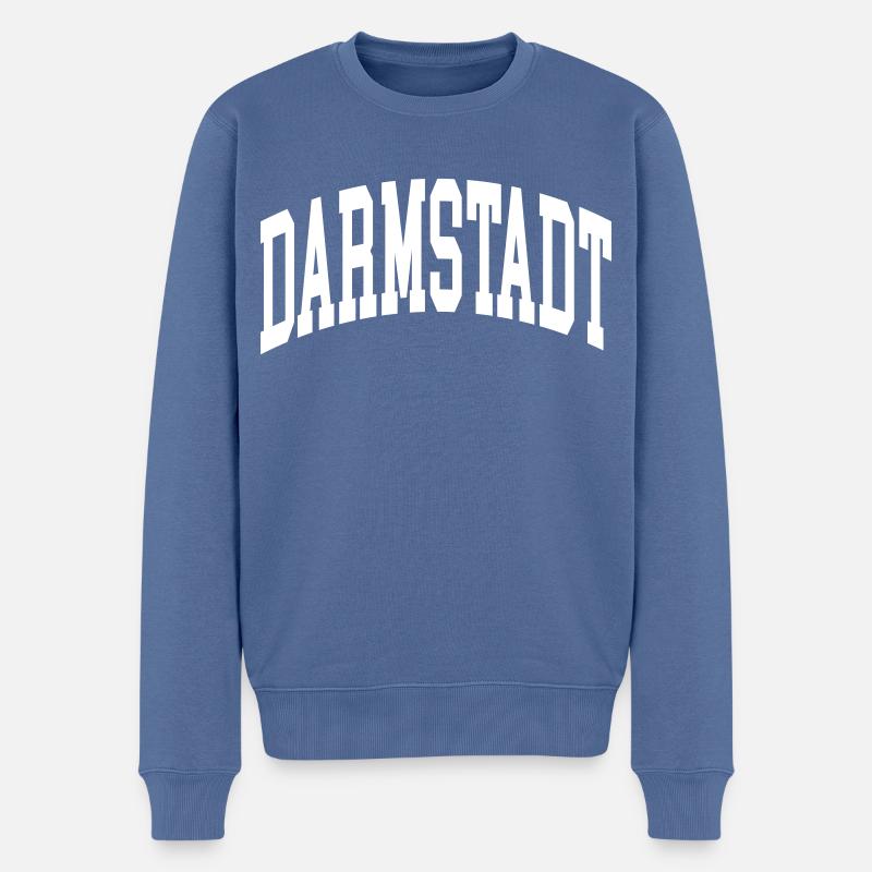 Darmstadt - Männer Premium Bio Pullover - Taubenblau