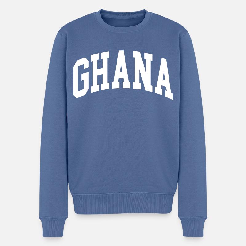 Ghana - Männer Premium Bio Pullover - Taubenblau
