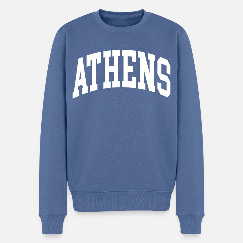 Athen - Männer Premium Bio Pullover - Taubenblau