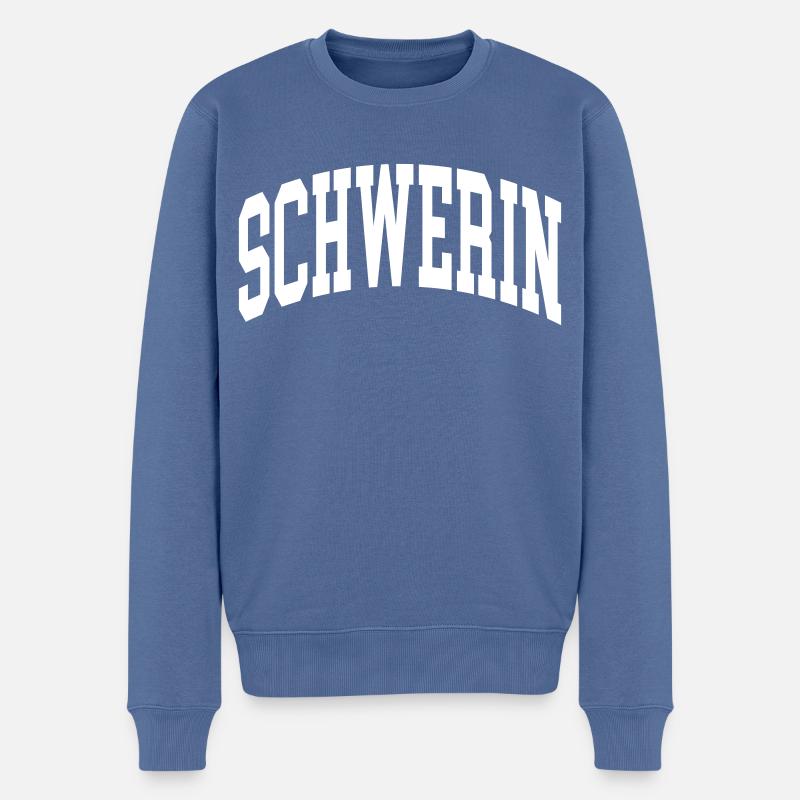 Schwerin - Männer Premium Bio Pullover - Taubenblau