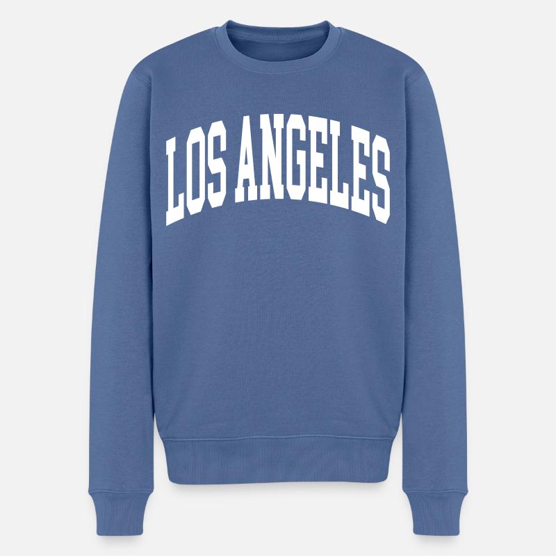 Los Angeles - Männer Premium Bio Pullover - Taubenblau