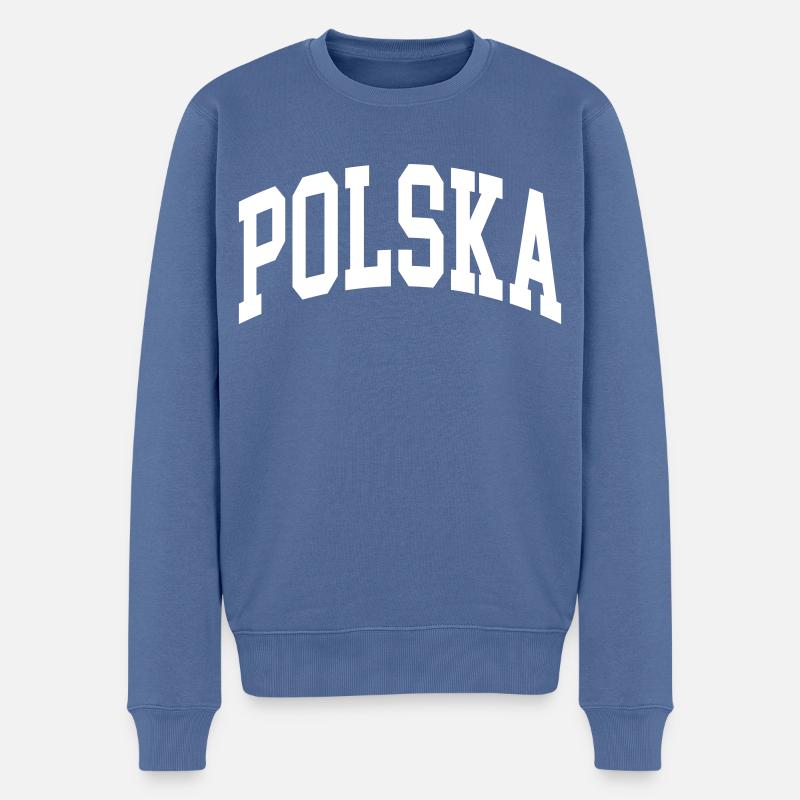 Polen - Männer Premium Bio Pullover - Taubenblau