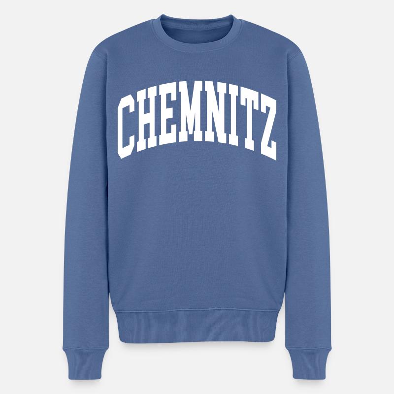 Chemnitz - Männer Premium Bio Pullover - Taubenblau