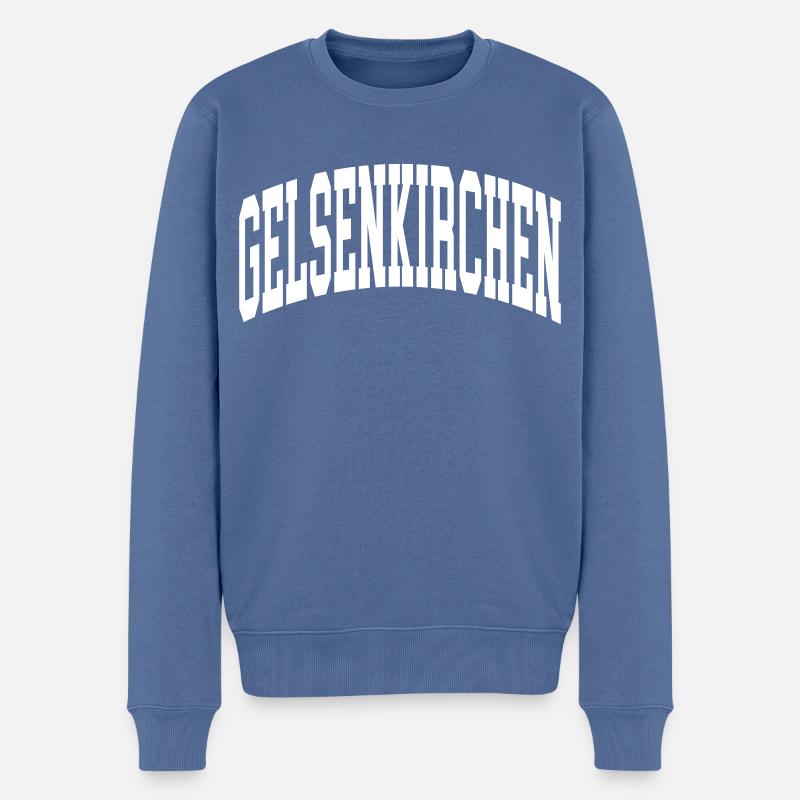 Gelsenkirchen - Männer Premium Bio Pullover - Taubenblau