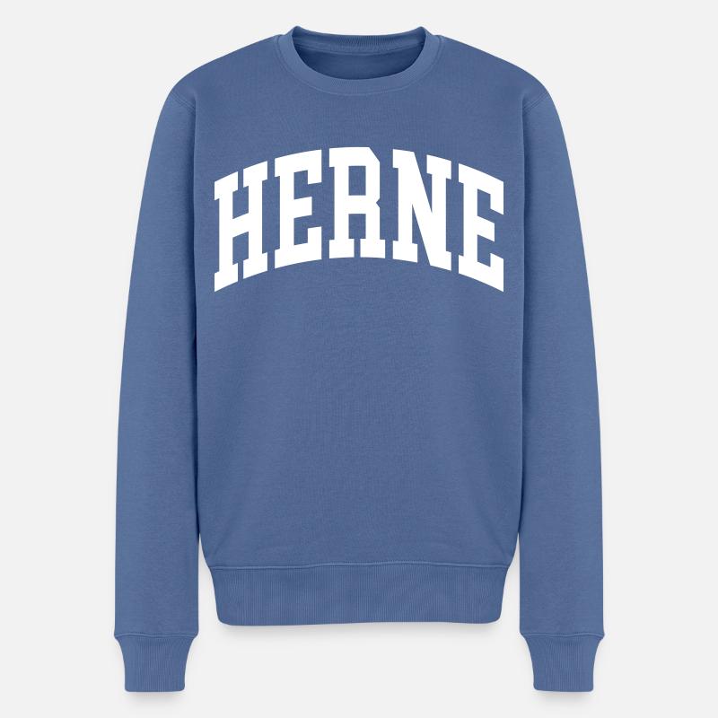 Herne - Männer Premium Bio Pullover - Taubenblau