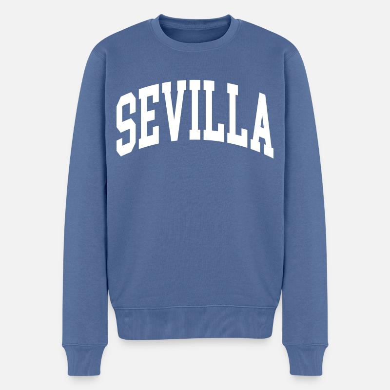 Sevilla - Männer Premium Bio Pullover - Taubenblau