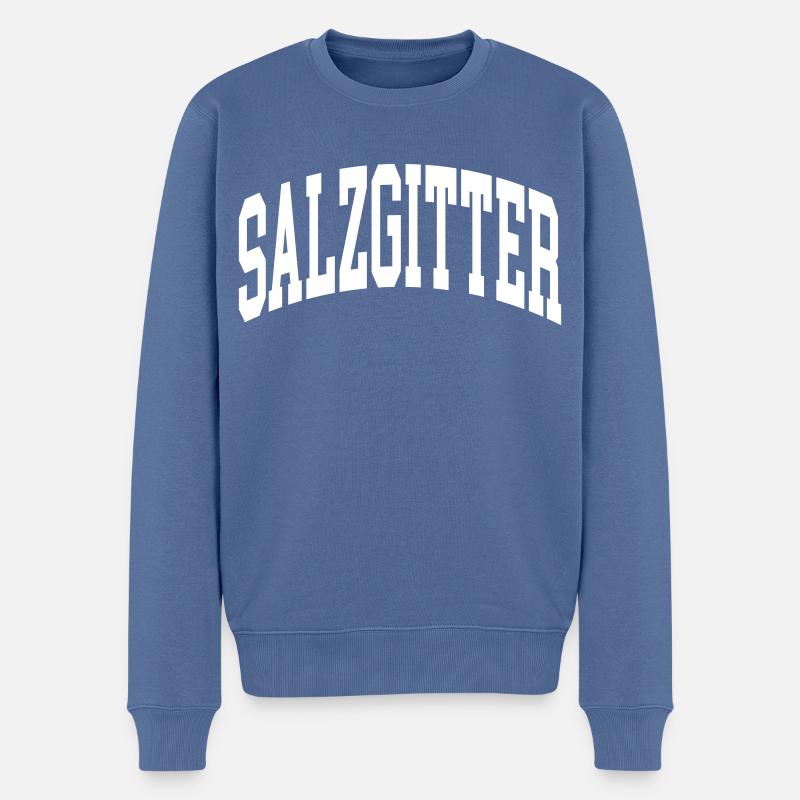 Salzgitter - Männer Premium Bio Pullover - Taubenblau