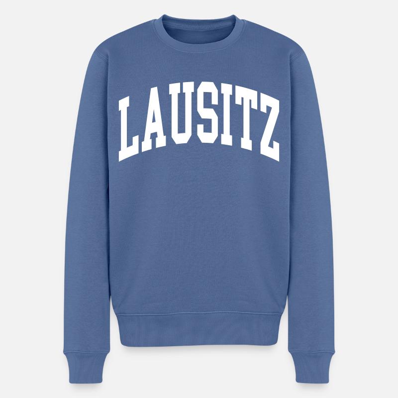 Lausitz - Männer Premium Bio Pullover - Taubenblau