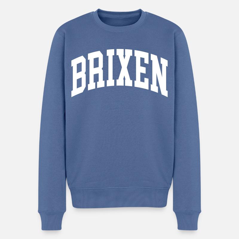 Brixen - Männer Premium Bio Pullover - Taubenblau