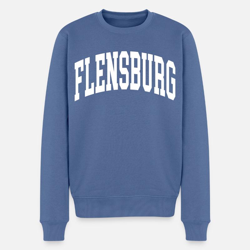 Flensburg - Männer Premium Bio Pullover - Taubenblau