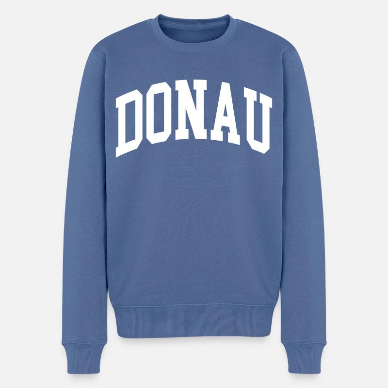 Donau - Männer Premium Bio Pullover - Taubenblau