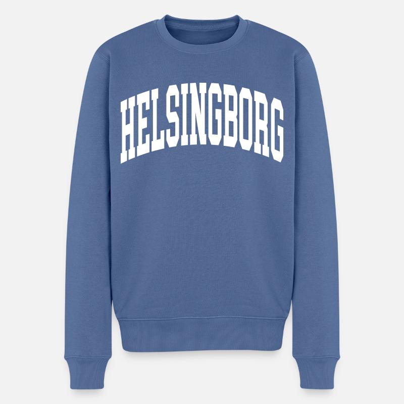 Helsingborg - Pull Premium bio Homme - bleu pigeon