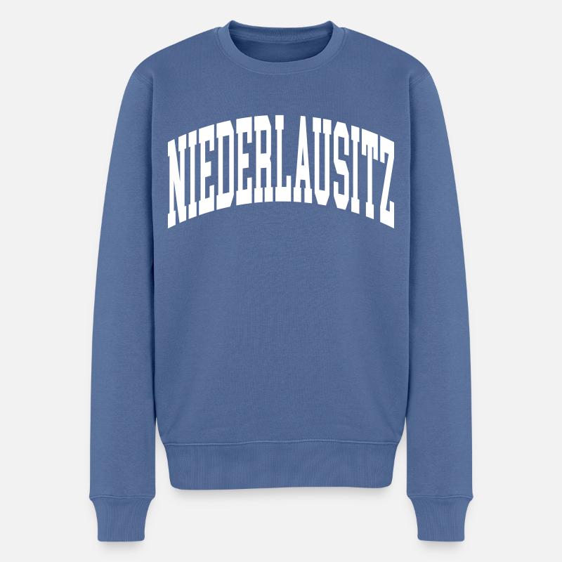 Niederlausitz - Männer Premium Bio Pullover - Taubenblau