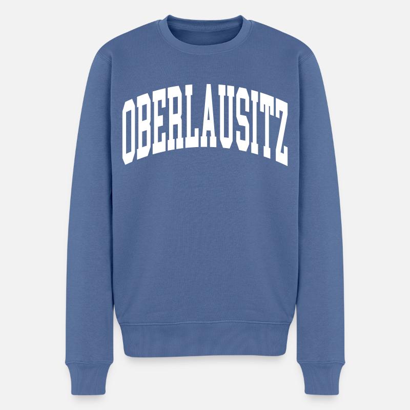 Oberlausitz - Männer Premium Bio Pullover - Taubenblau
