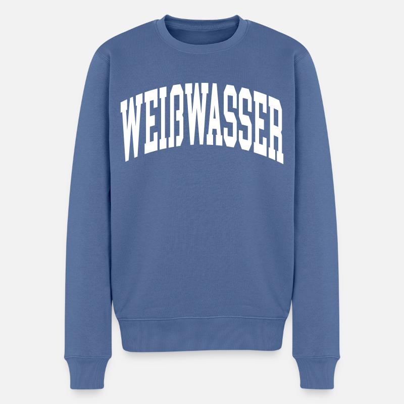 Weißwasser - Männer Premium Bio Pullover - Taubenblau