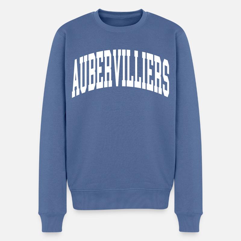 Aubervilliers - Männer Premium Bio Pullover - Taubenblau
