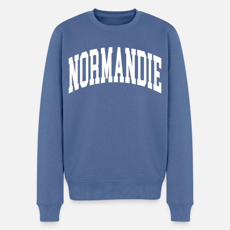 Normandie - Männer Premium Bio Pullover - Taubenblau