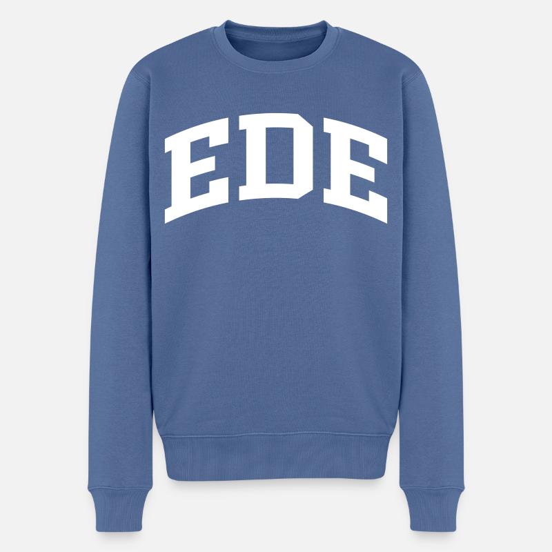 Ede - Männer Premium Bio Pullover - Taubenblau