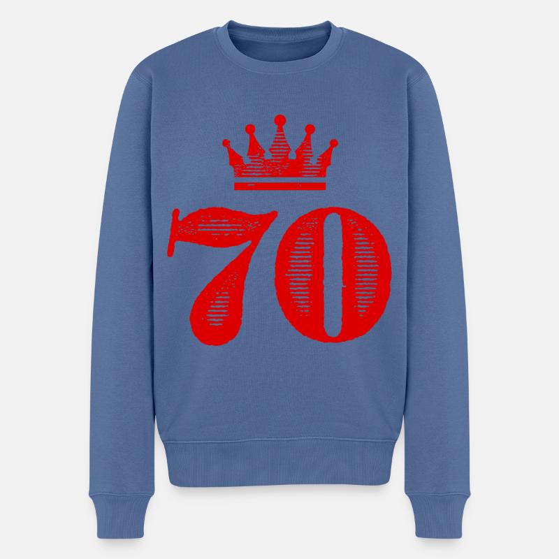 70 Numéro Couronne - Pull Premium bio Homme - bleu pigeon