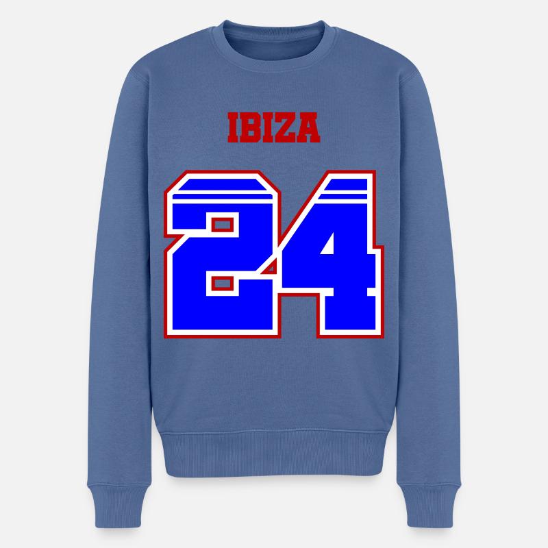 Ibiza 24 - Männer Premium Bio Pullover - Taubenblau