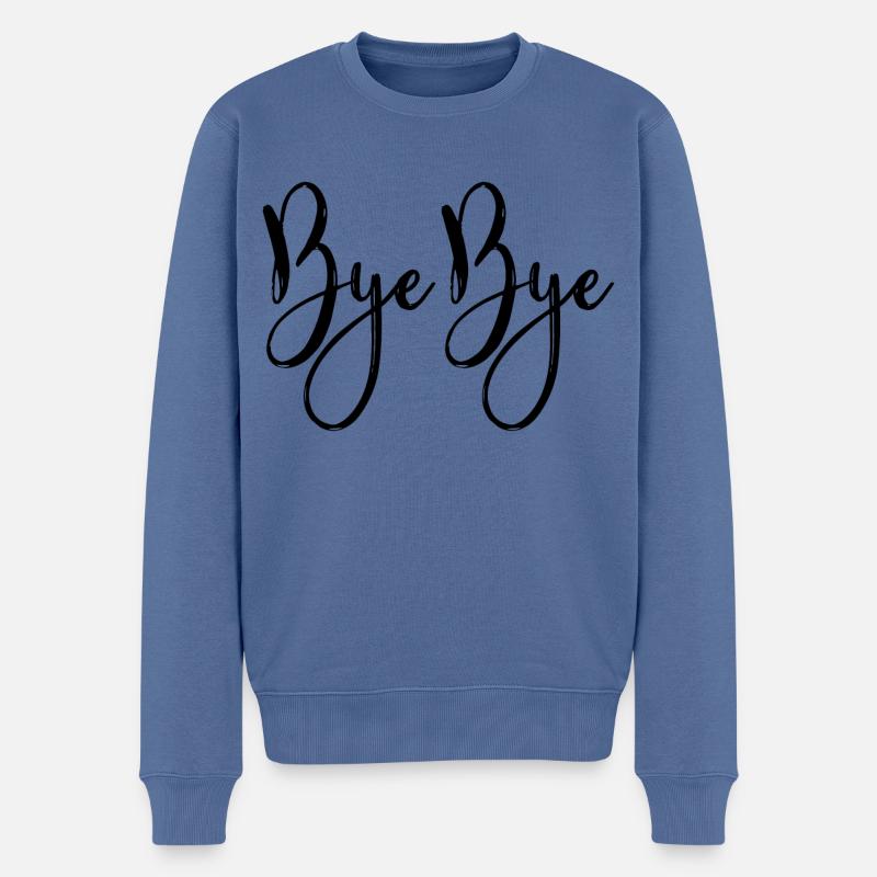 Bye Bye - Männer Premium Bio Pullover - Taubenblau