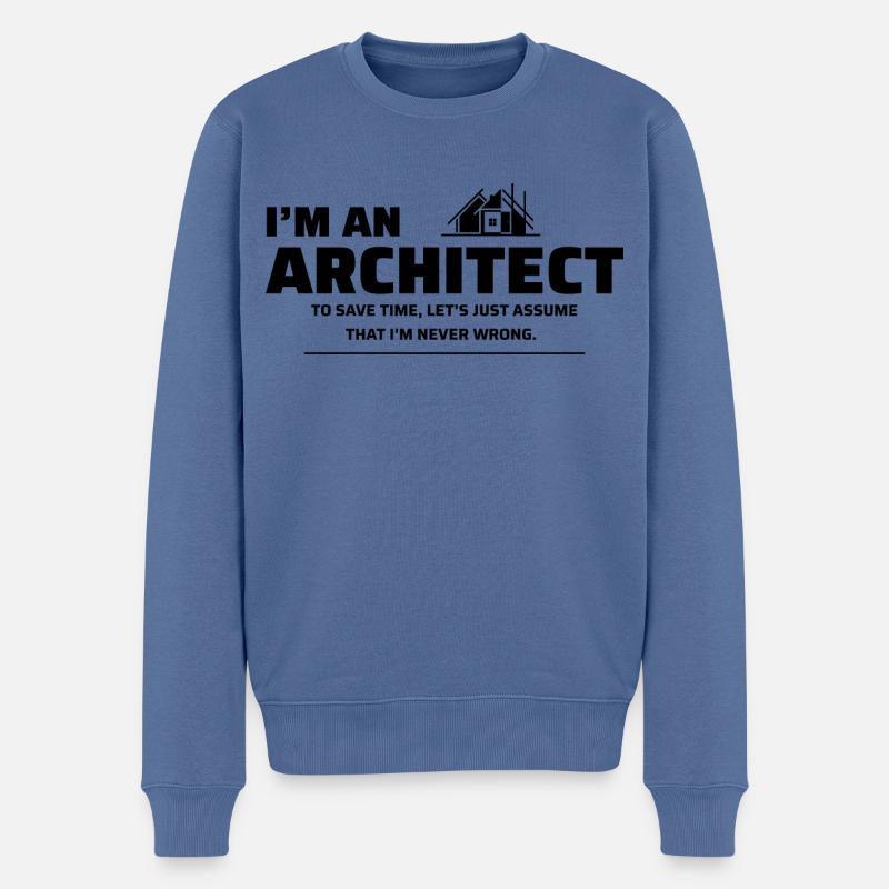Architekt Architektur Student Lustig - Männer Premium Bio Pullover - Taubenblau