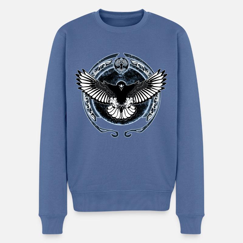 Keltischer Falke - Männer Premium Bio Pullover - Taubenblau