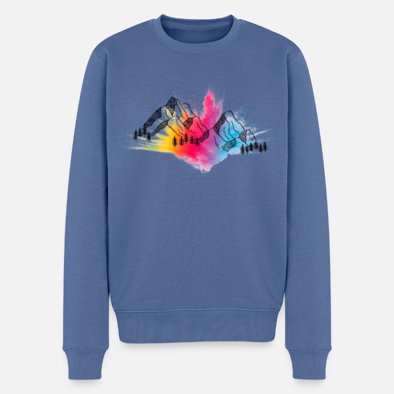 Mountain Clothing - Männer Premium Bio Pullover - Taubenblau