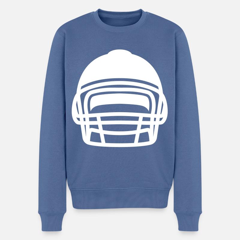 Football Helm - Männer Premium Bio Pullover - Taubenblau
