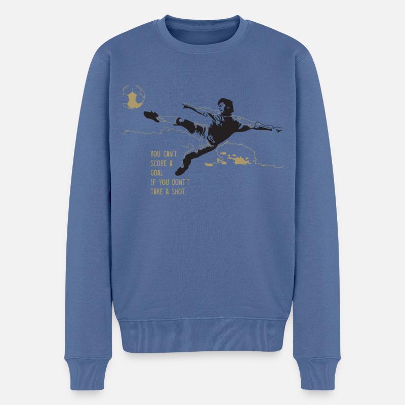 Fixez-vous un objectif. Or! - Pull Premium bio Homme - bleu pigeon