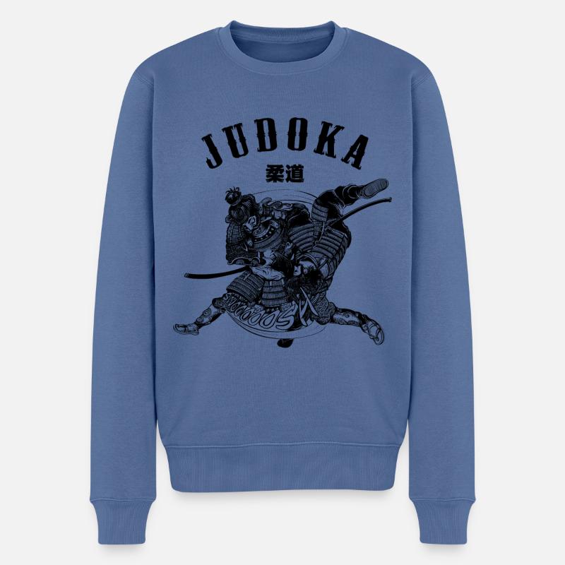 Judo Samurai - Männer Premium Bio Pullover - Taubenblau