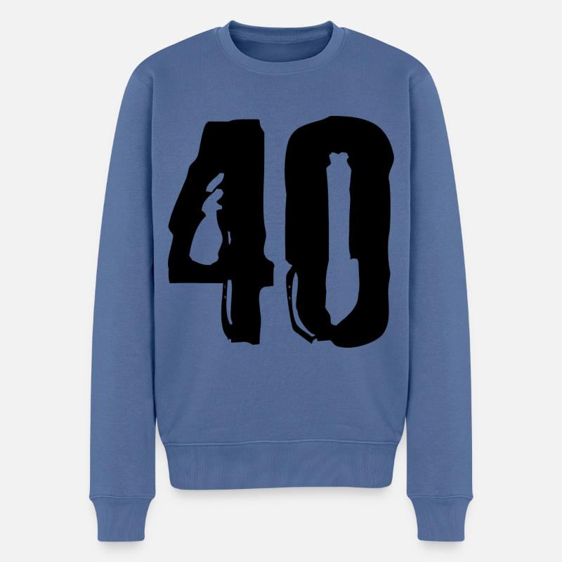 40 Zahl Trikot - Männer Premium Bio Pullover - Taubenblau