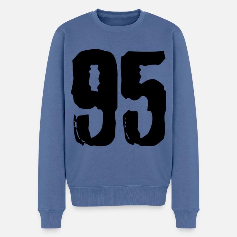 95 Zahl Trikot - Männer Premium Bio Pullover - Taubenblau