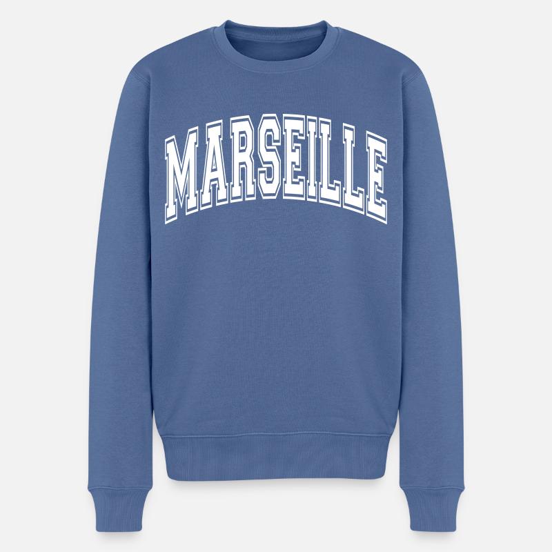 Marseille - Männer Premium Bio Pullover - Taubenblau