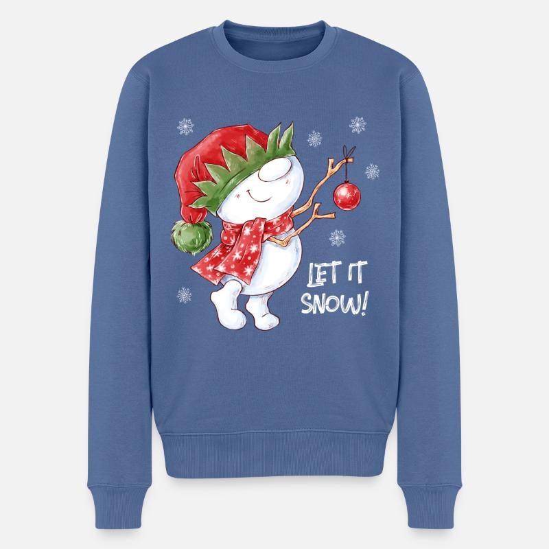Let it snow! - Männer Premium Bio Pullover - Taubenblau