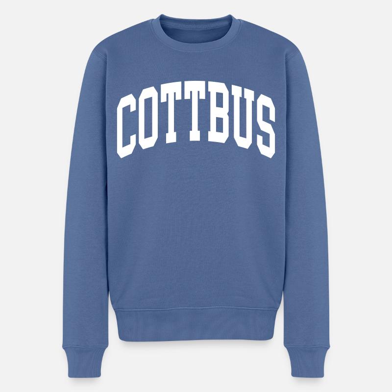 Cottbus - Männer Premium Bio Pullover - Taubenblau