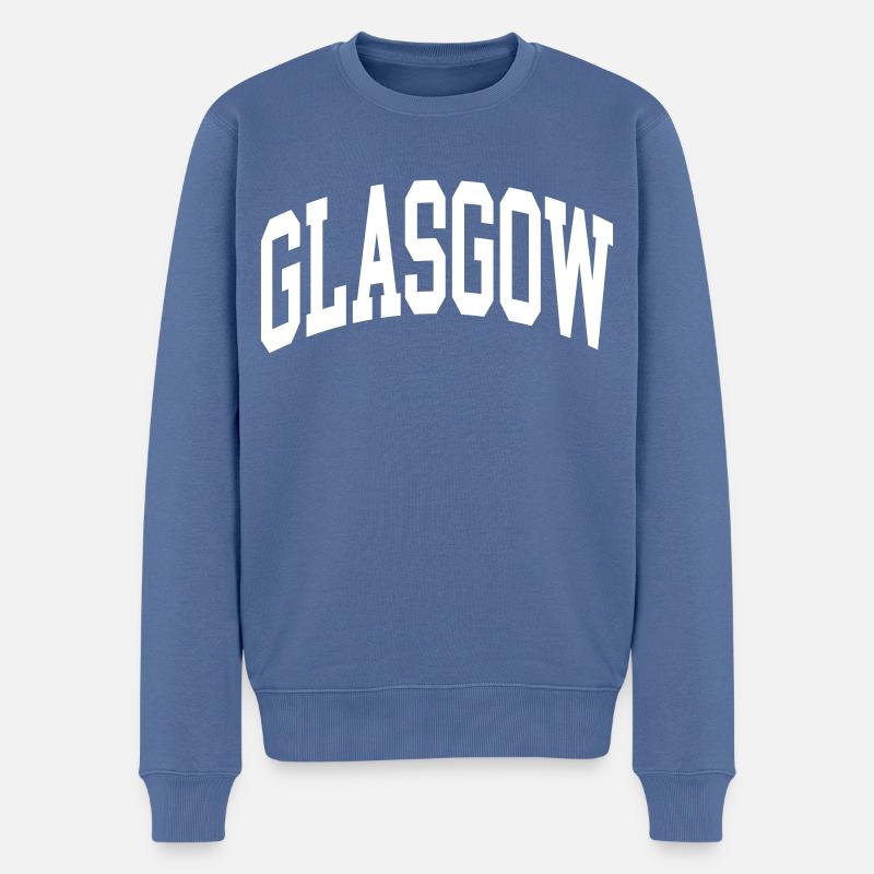 Glasgow - Männer Premium Bio Pullover - Taubenblau
