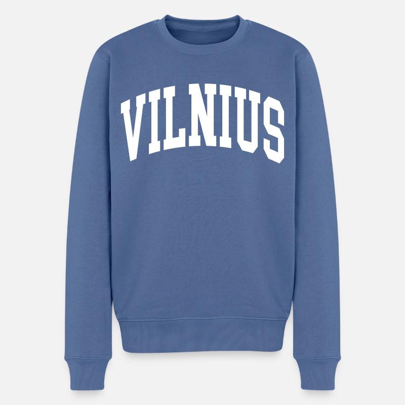 Vilnius - Pull Premium bio Homme - bleu pigeon
