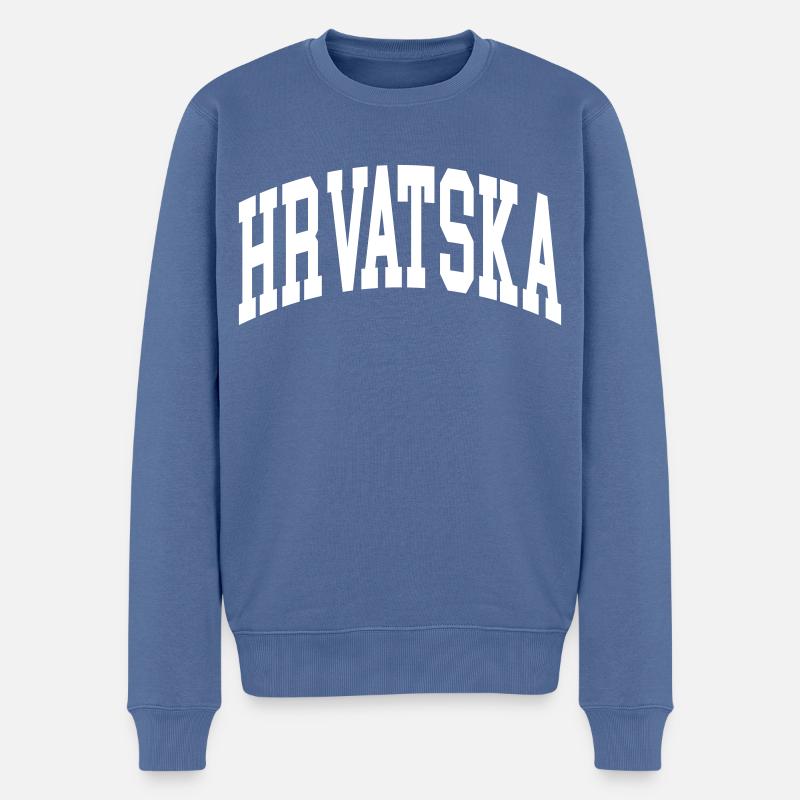 Kroatien - Männer Premium Bio Pullover - Taubenblau