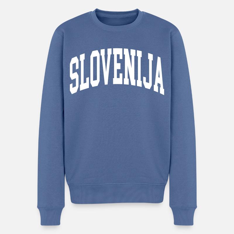 Slowenien - Männer Premium Bio Pullover - Taubenblau