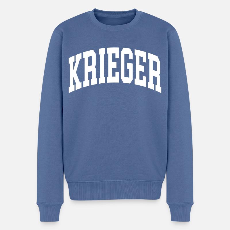 Krieger - Männer Premium Bio Pullover - Taubenblau