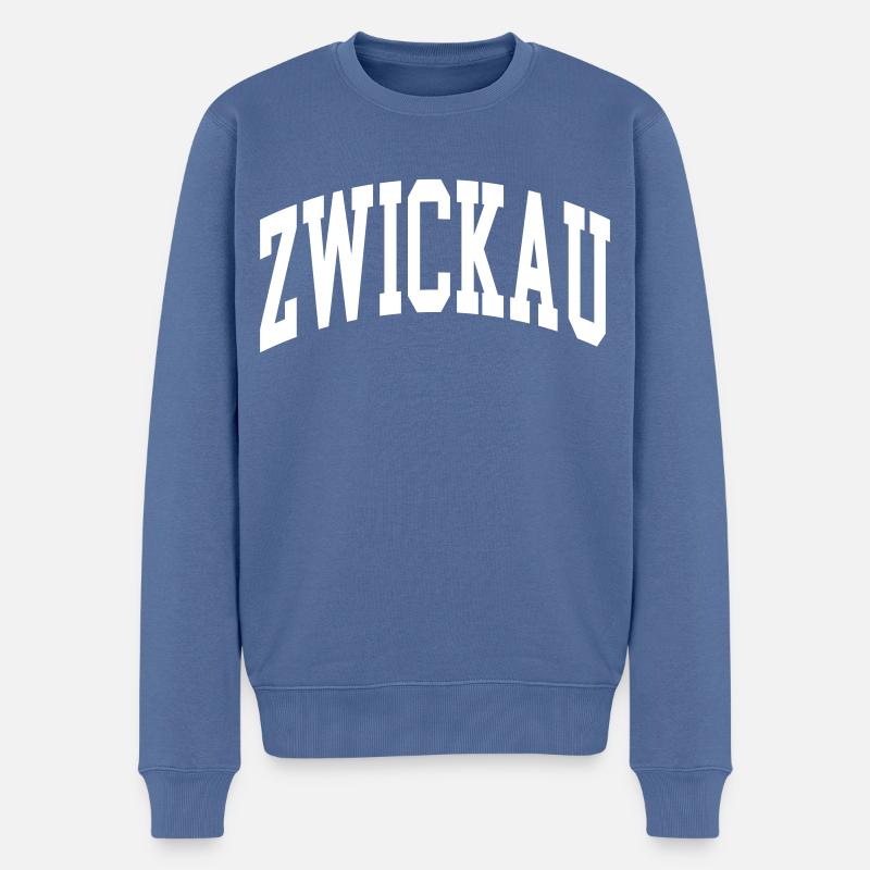 Zwickau - Männer Premium Bio Pullover - Taubenblau