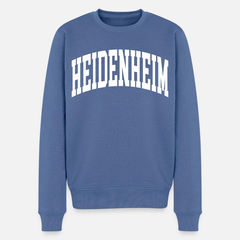Heidenheim - Männer Premium Bio Pullover - Taubenblau