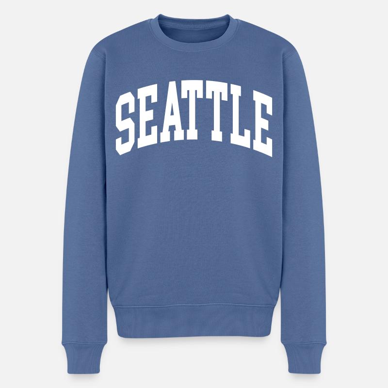 Seattle - Pull Premium bio Homme - bleu pigeon