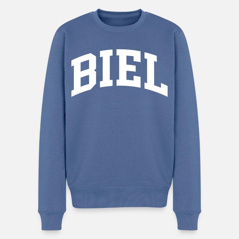 Biel - Männer Premium Bio Pullover - Taubenblau