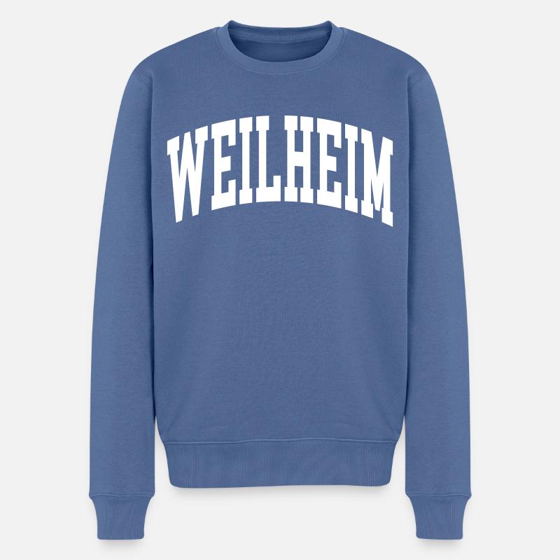 Weilheim - Männer Premium Bio Pullover - Taubenblau